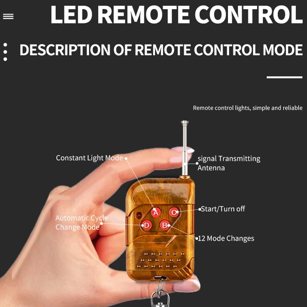 Wireless Strobe Grill Amber Flashing Stroboscopes Warning Beacon