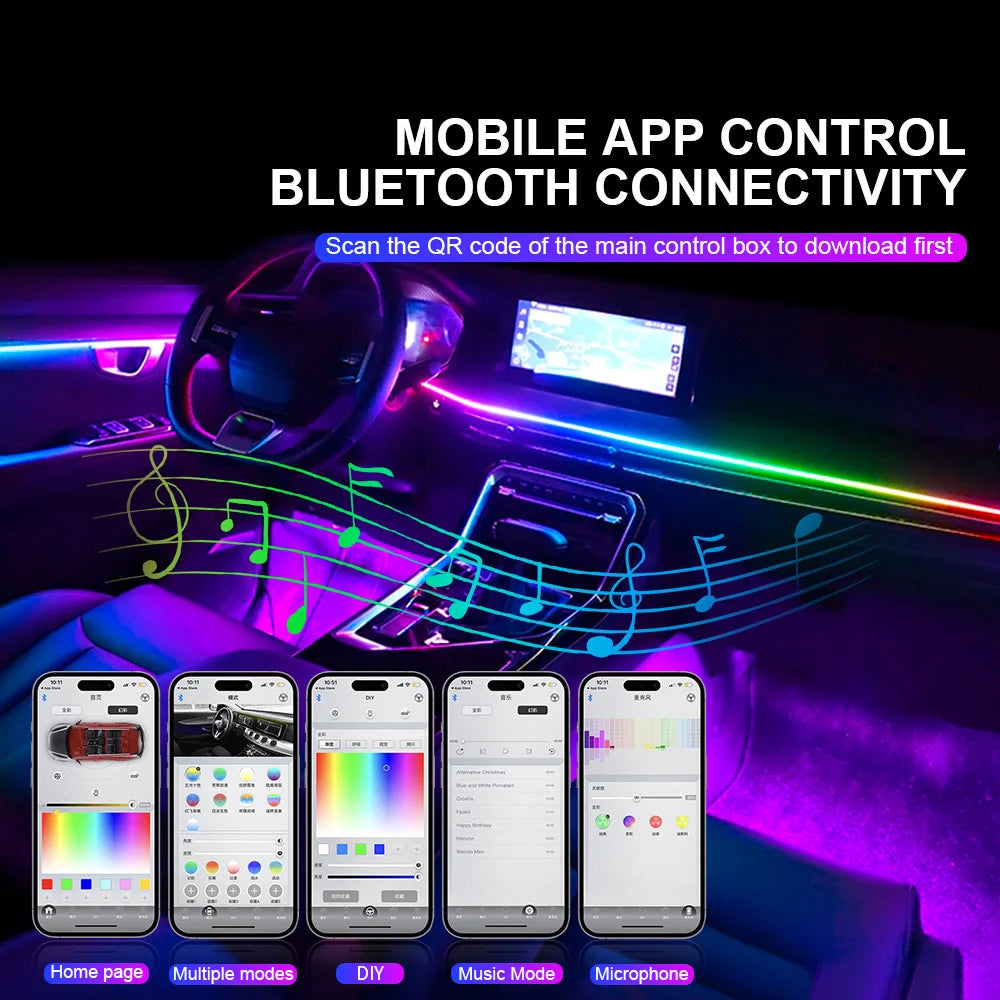 In Dual Zone Symphony Ambient Rainbow Neon RGB Acrylic
