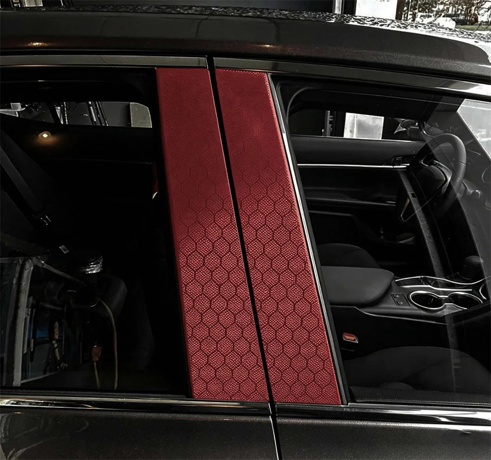 Dark Red Hexagon Forged Carbon Fiber Vinyl Sticker Self