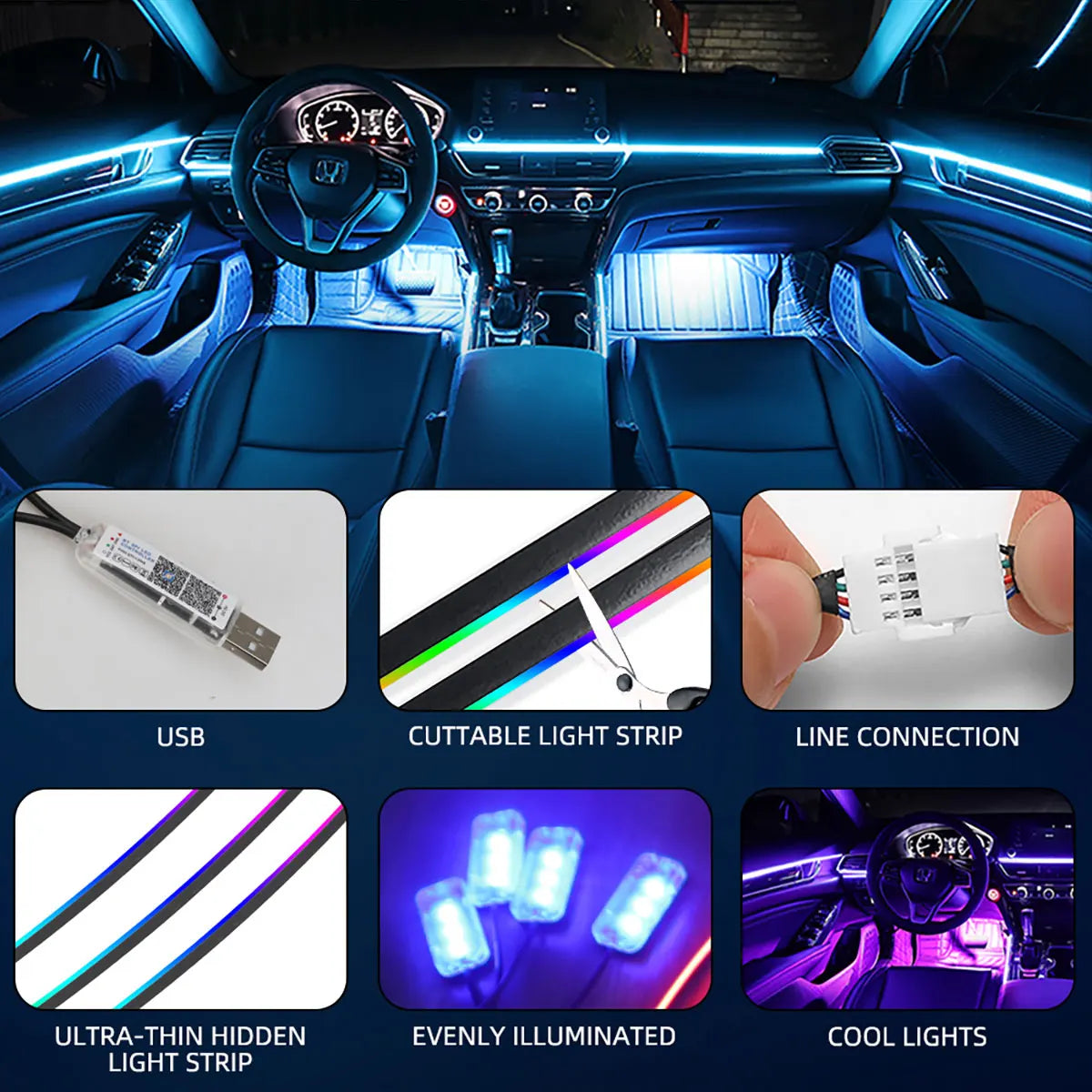 Symphony Ambient Strip Interior Streamer RGB Neon Hidden Acrylic