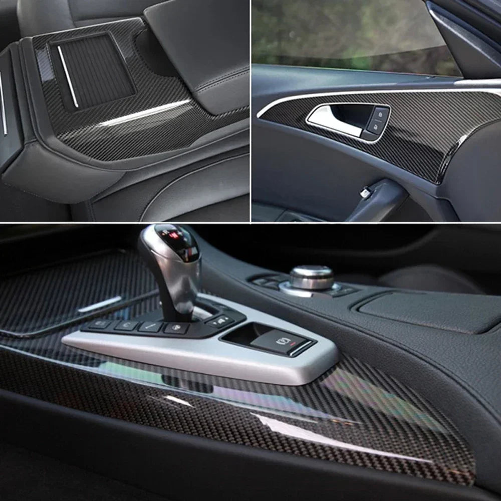 3D Carbon Fiber Black Vinyl Wrap Motorcycle Adhesive Pvc