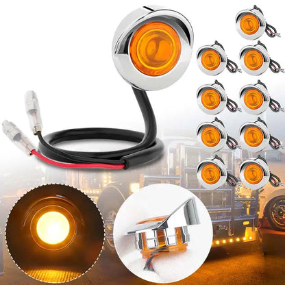 For Volvo Scania Benz Trailer Truck Chrome Side Marker 12V 24V