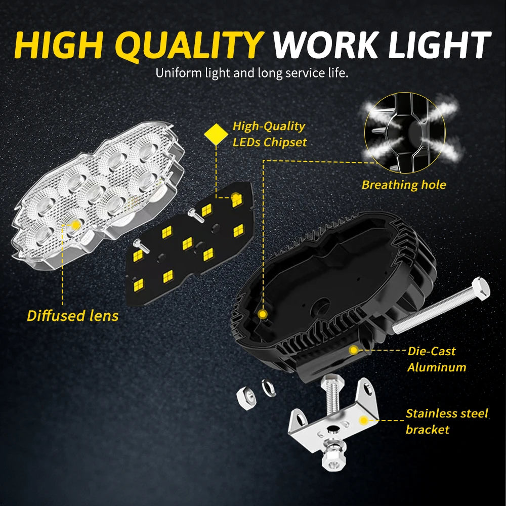 Hl 5.5-inch Elliptical Aluminum Alloy Casing Working Floodlight