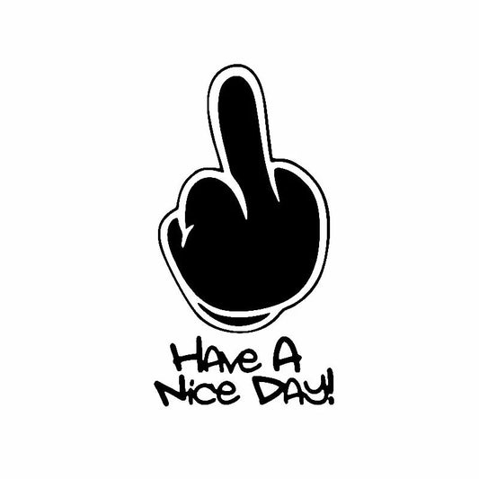 Lykx Funny Have A Nice Day Middle Finger Sticker