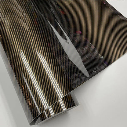 Ultra Gloss Gold Black Twill 2D Carbon Fiber Vinyl