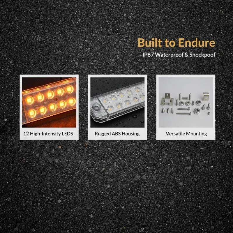 1PCS 12-35v Truck Side Marker Double Row 12 Smd