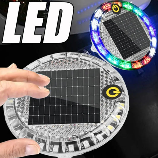 For All Vehicle Solar Round Warning Flashlight Indicator