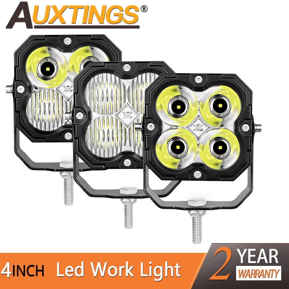 For 4X4 Auxtings 4inch 30W Cube Pod Flood Spot Combo Linkable