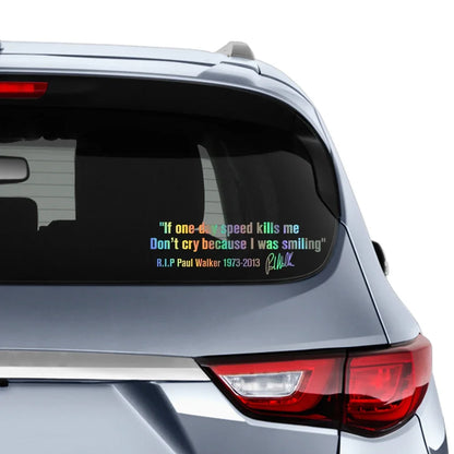 28x8cm r.i.p Paul Walker Sentences Reflective Sticker Motorcycle