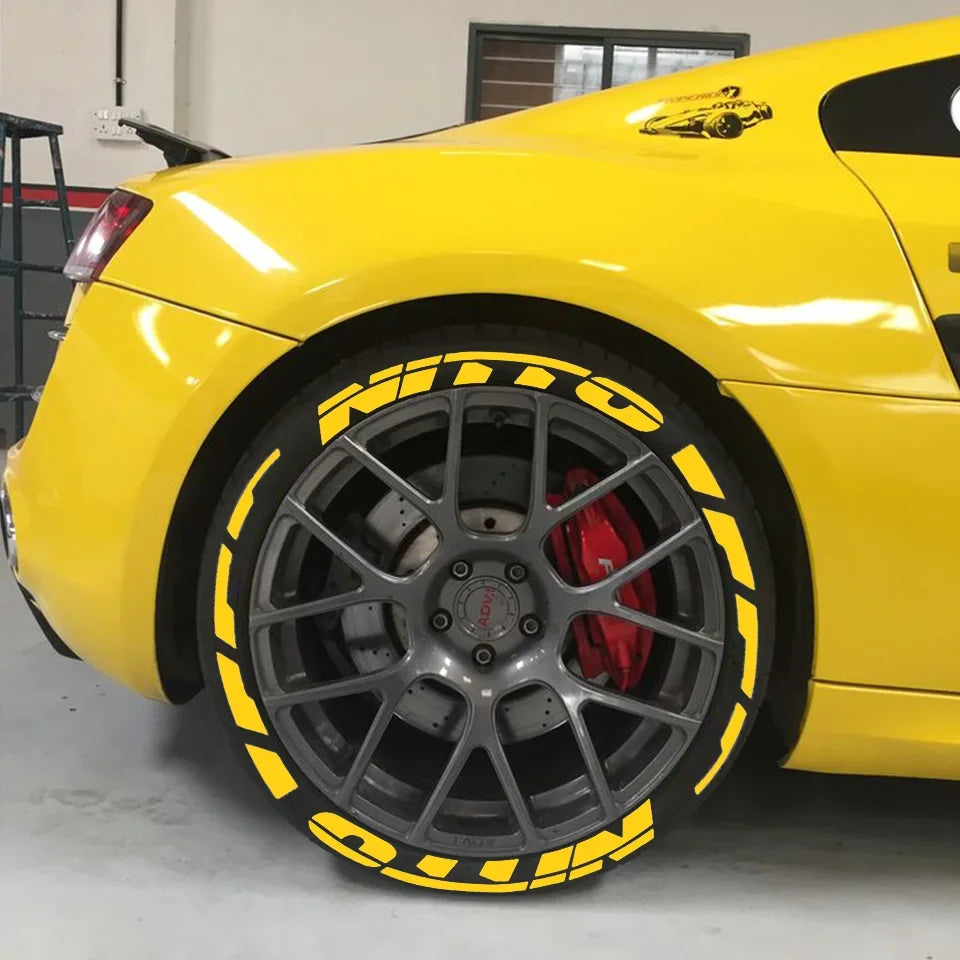 Rubber Tire Letter Stickers Waterproof Racing Wheel Personalized