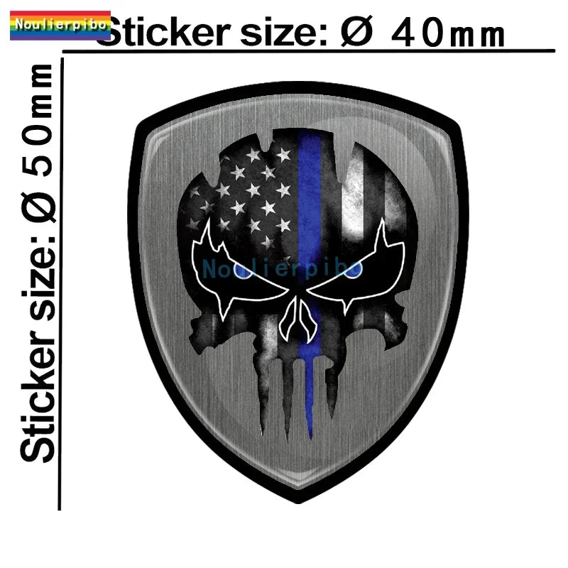 For Motorcycle 3D Skull Crystal Sticker Decal Resin Material
