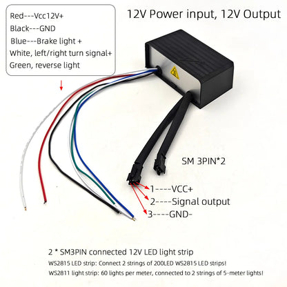 Flow Turn Signal WS2815 Taillight Modification Colorful Strip