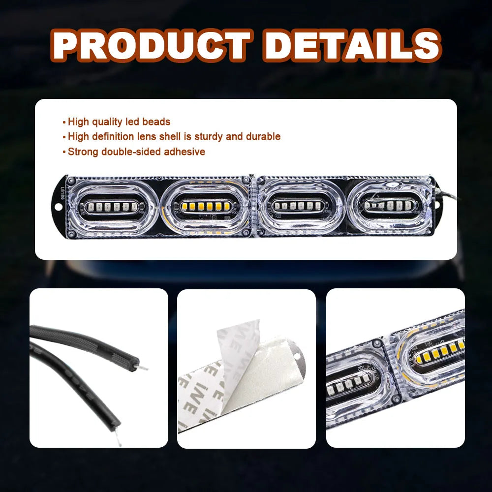 24LED Strobe Grille Bright Green Blue Red Yellow Warning