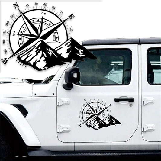 Mountain Compass Fashion Laser Colorful Decal Body Sticker Rear