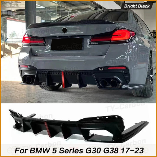For BMW G30 G38 M Sport Pp Black 3PCS Rear Bumper Diffuser Lip