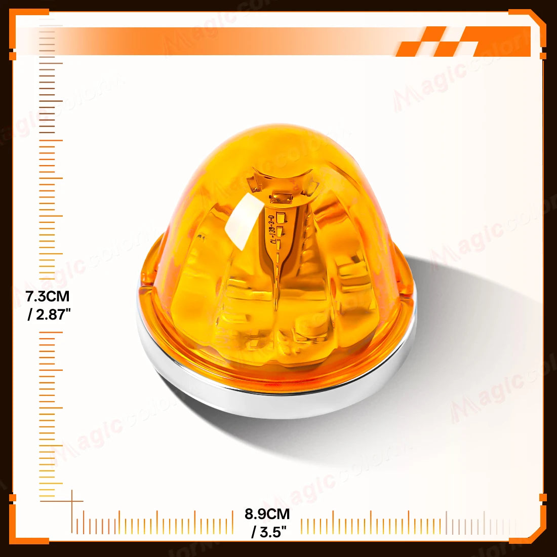 4PC Lorry Truck Side Watermelon 30LED 360 Rotating Safety