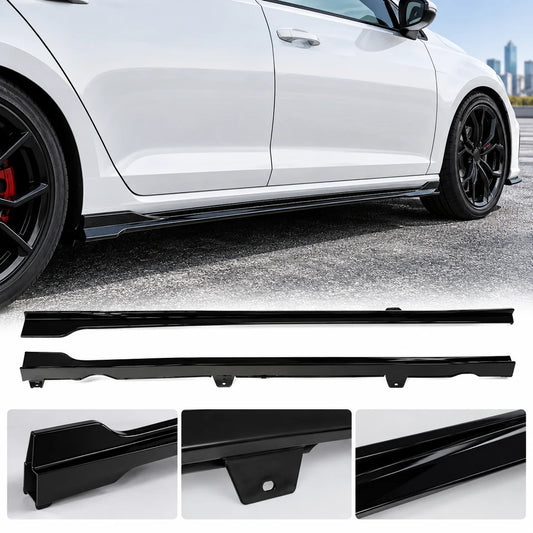 For VW Golf Gti R MK7 Gloss Black Tcr Skirt Extension mk7.5 4DR