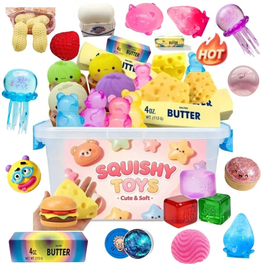 120+pieces Assorted Squishy Figures Blind Box Surprise Toy Slow