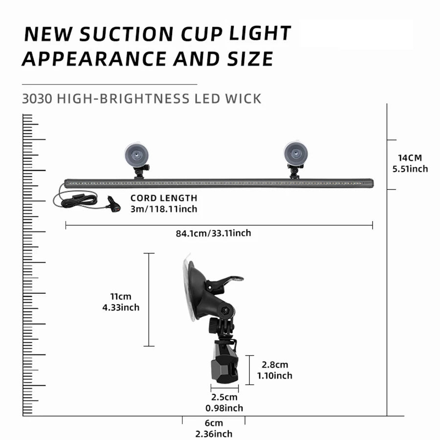 For Emergency Flash Warning Lamp Windshield Strobe Bar 3030