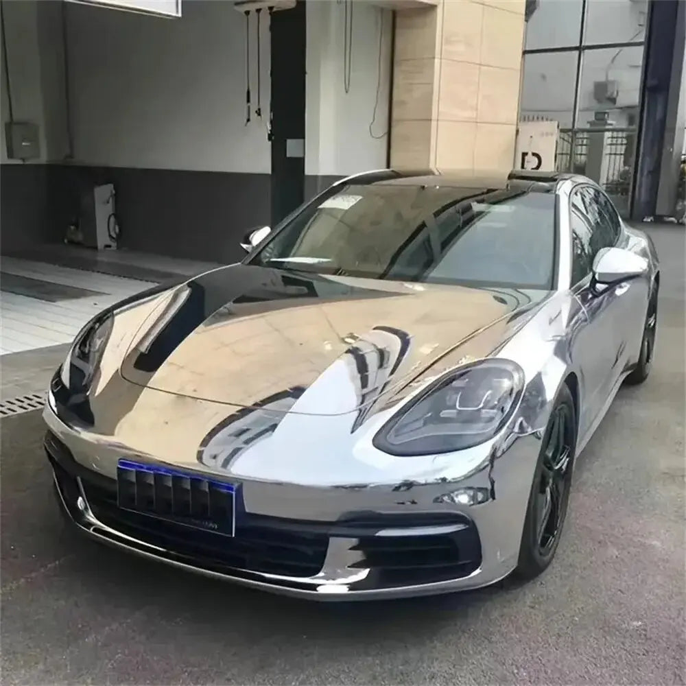 For Automotive Wrapping Strechable Glossy Silver Mirror Chrome