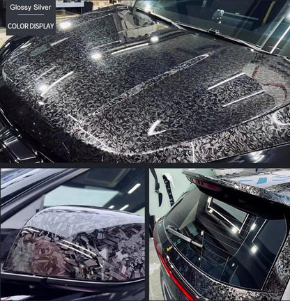 Glossy Laser Forged Carbon Fiber Vinyl Wrap Self Adhesive