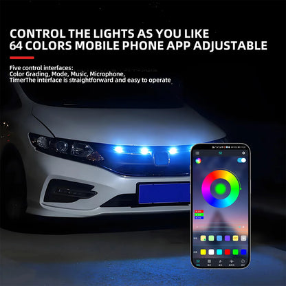 4IN1 Front Grille Daytime Running RGB APP Control Central