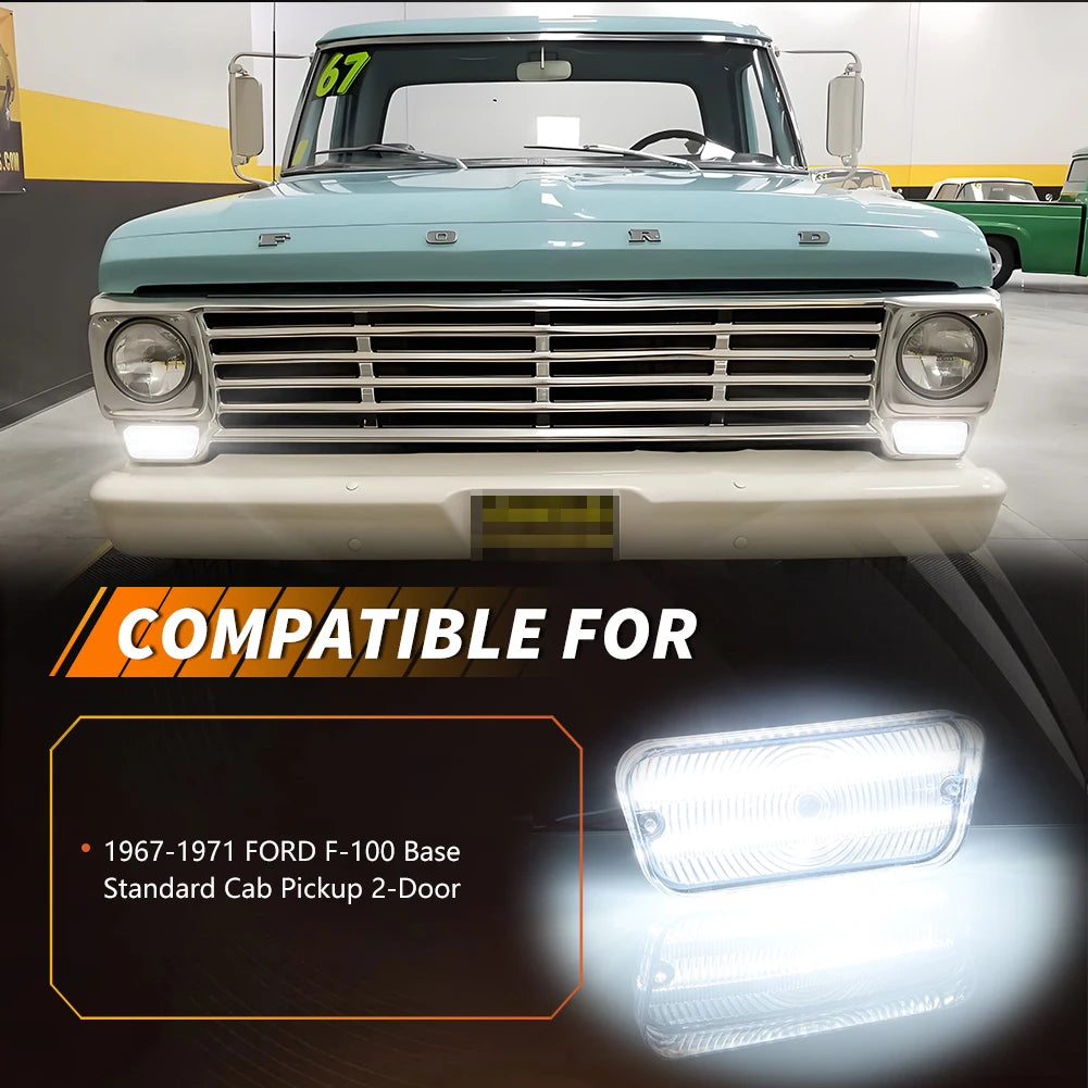 For 1967 1968 1969 1970 1971 2PCS Front Bumper Parking Drl Turn