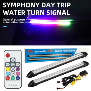 2PCS RGB Turning Signal Strip Drl Daytime Running Polychrome