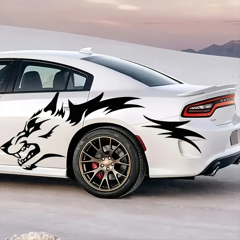 2PCS Wolf Stickers Waterproof Side Body Animal self-adhesive