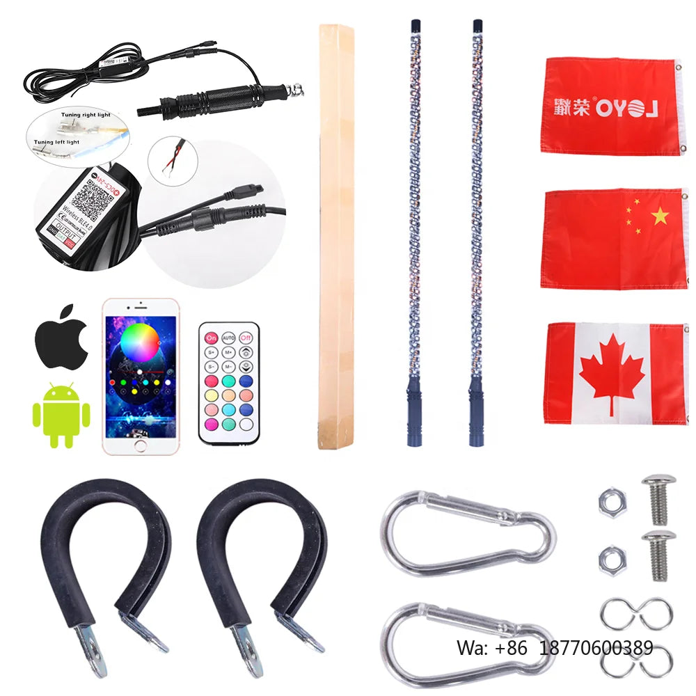 Antennas Truck RGB Chasing Flag Loyolights Antena Whip Flexible