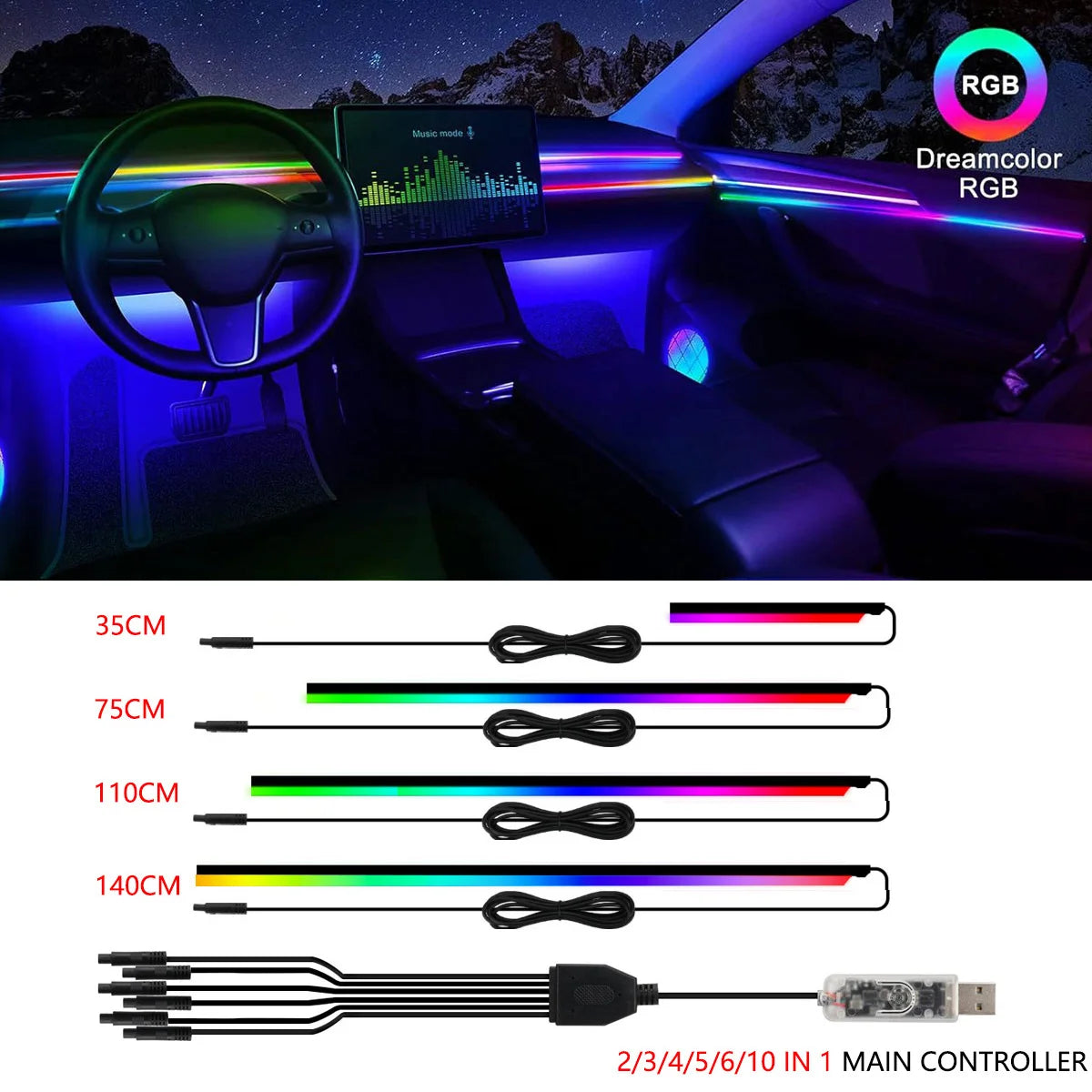 For Dashboard Roof Ambient Skylight Streamer Interior Symphony