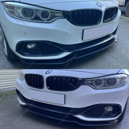 For BMW F32 F33 F36 Non-M Gloss Black Front Bumper Splitter Lip