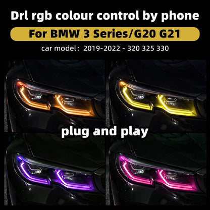 For BMW 3 Series G20 G21 2019-2022 RGB Drl Module APP Color