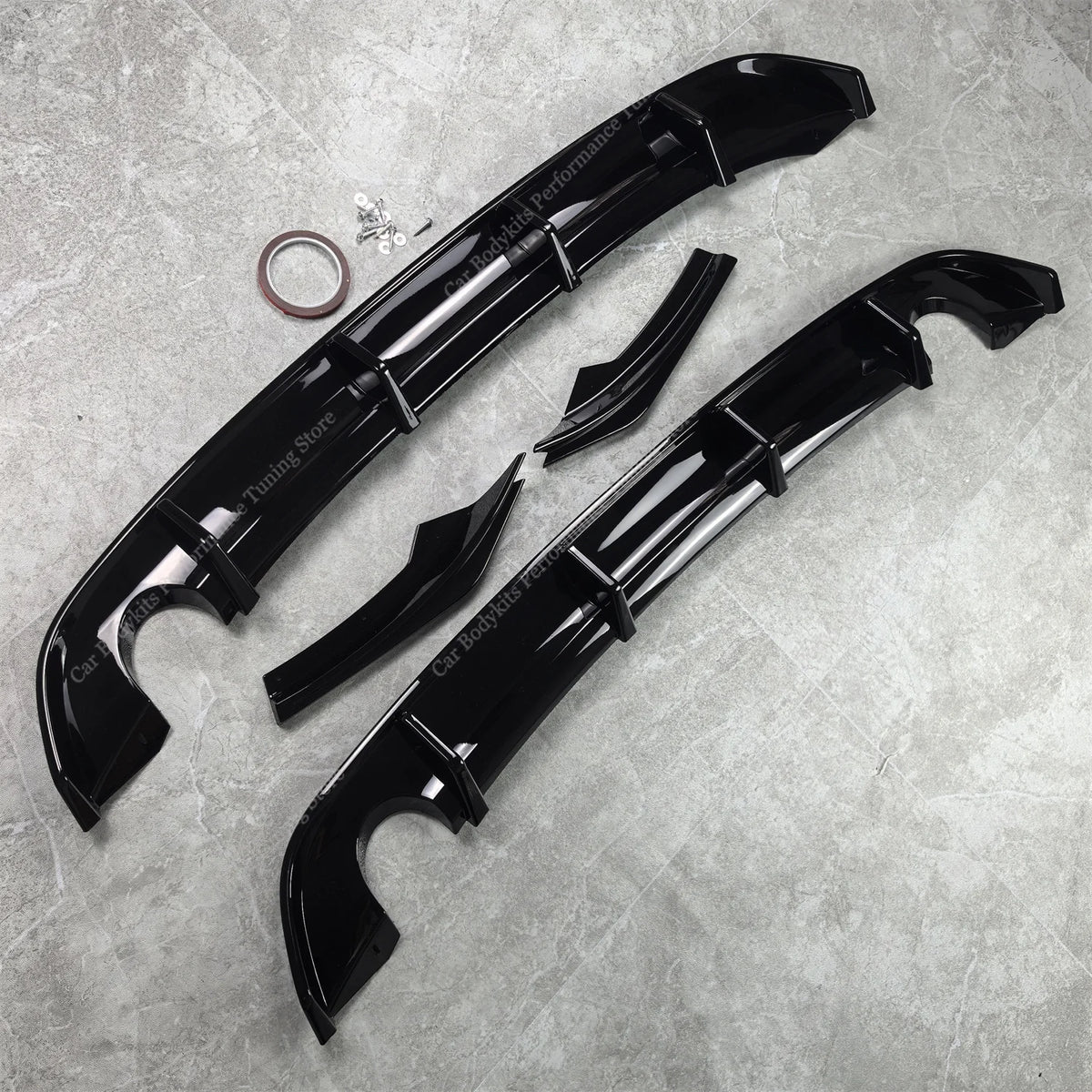 For BMW F20 116D 116I 118D Gloss Black Rear Diffuser Splitter