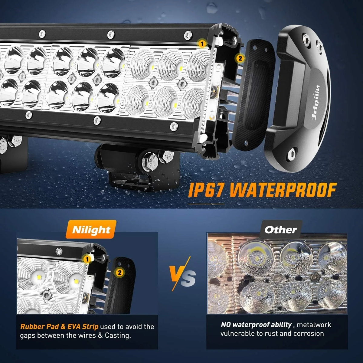 For Jeep Wrangler Boat Nilight ZH003 20inch 126W Spot Flood