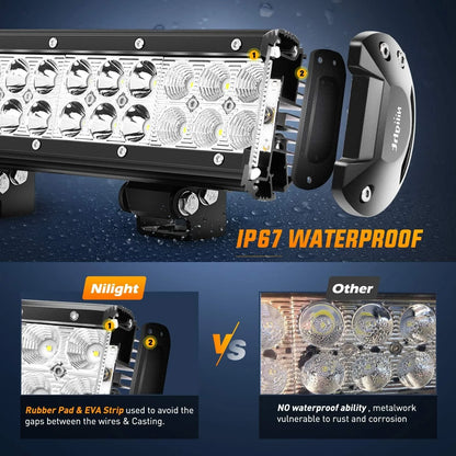 For Jeep Wrangler Boat Nilight ZH003 20inch 126W Spot Flood