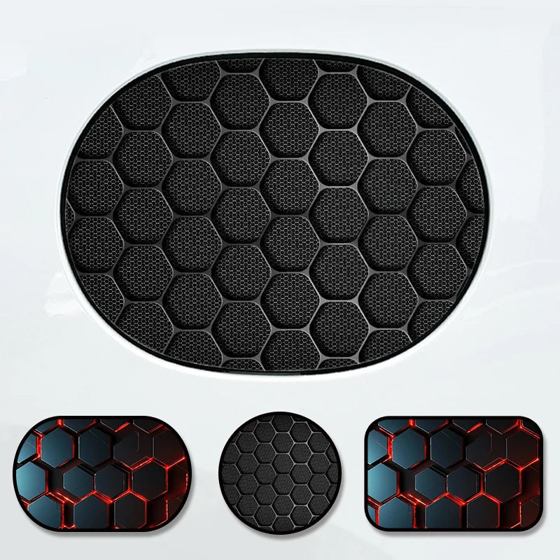 1PC 2PCS Honeycomb Pattern Fuel Tank Cap Stickers Waterproof