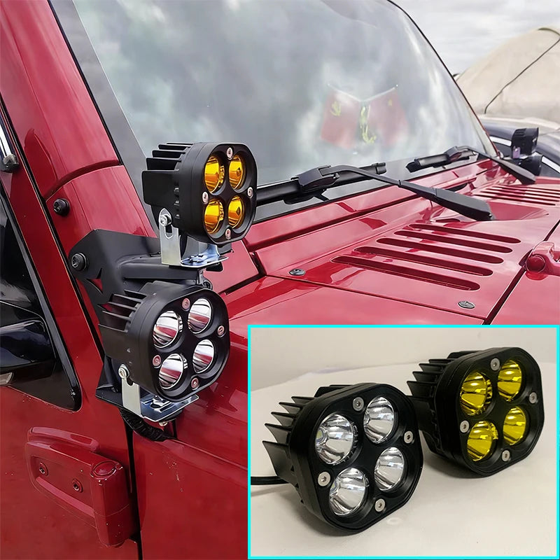 For Motorcycle Inch 40W Work Spot Offroad Driving Truck SUV ATV