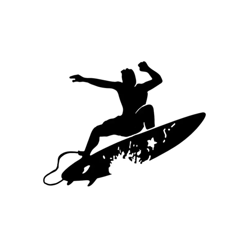 Funny Surfing Wave Hawaii Decor Sticker Vinyl Silhouette Extreme