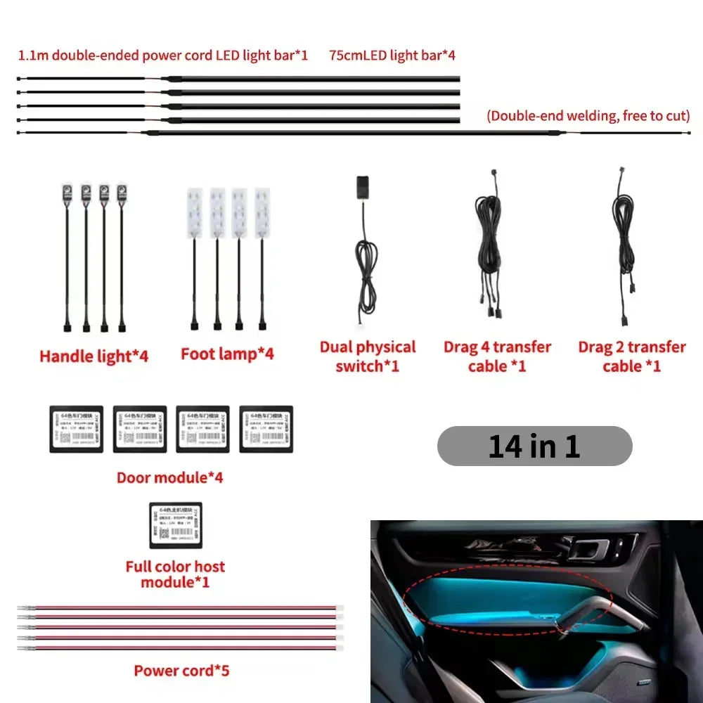 For Chery Jaecoo J7 J8 2023-2025 256 Color RGB Symphony Ambient