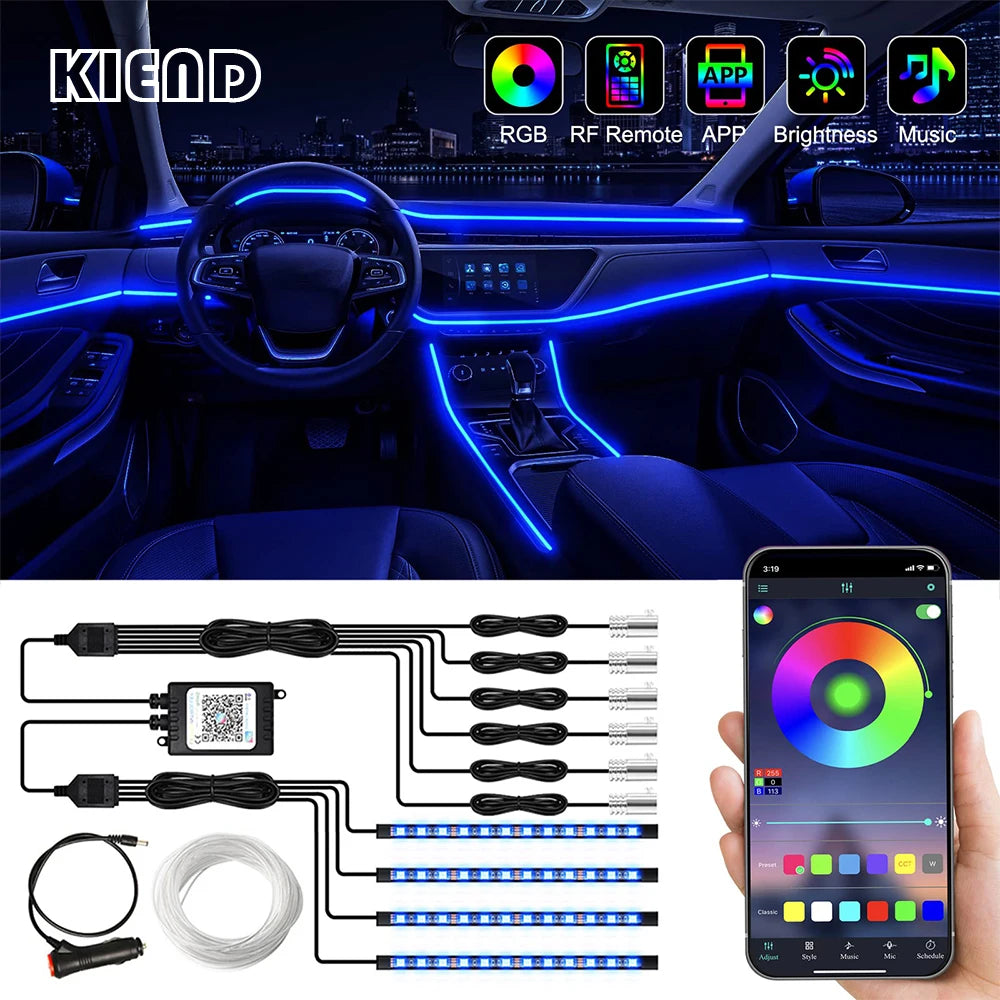 Neon Interior Ambient 315 Inch Fiber Optic RGB Strip
