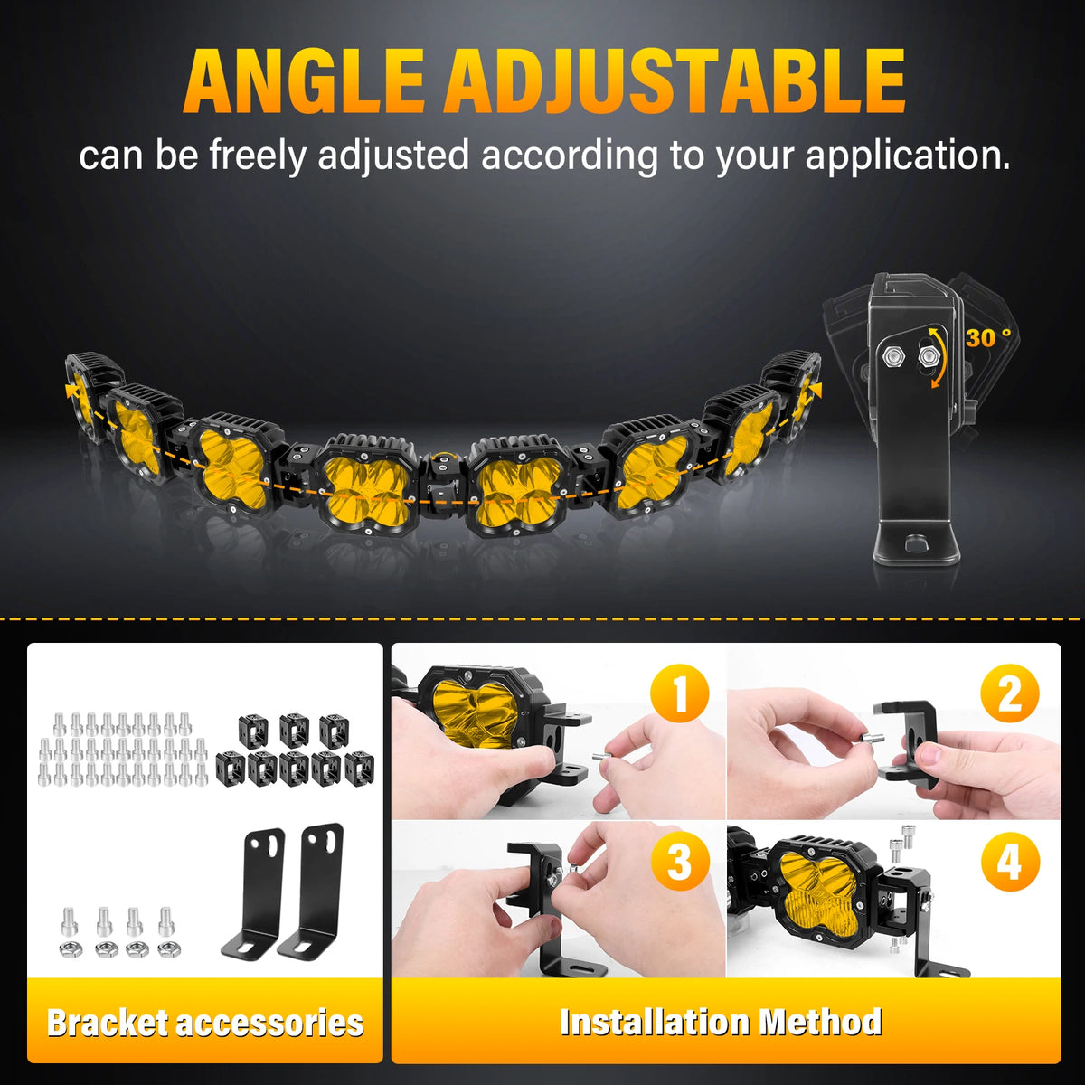 For 4X4 Auto Auxtings 30W Cube Pod Linkable Driving Bar Truck ATV
