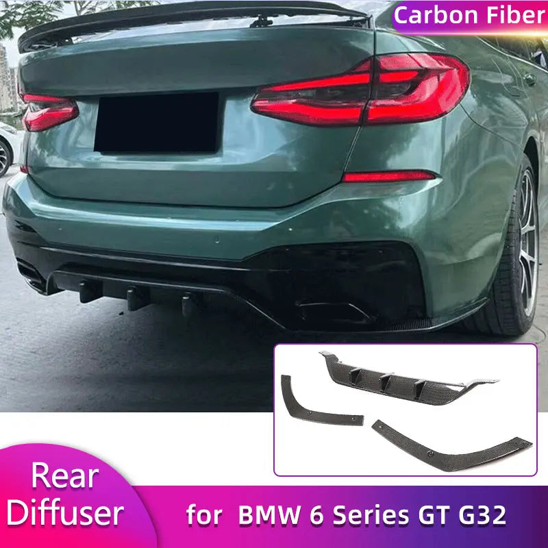 For BMW 6 Series Gt G32 Full Carbon Fiber Rear Bumper Diffuser