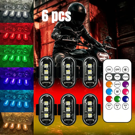 6PCS Up Night RGB Aircraft Motorcycles Truck Airplanes