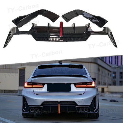 For BMW 3 Serise G20 G28 Bright Black Vten Rear Diffuser Bumper