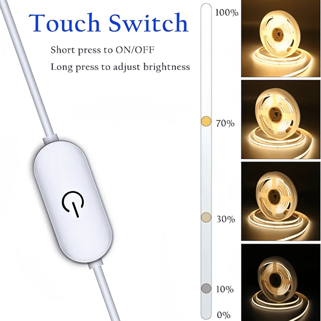 5V USB Cob Strip Linear Touch Dimmable Flexible Diode