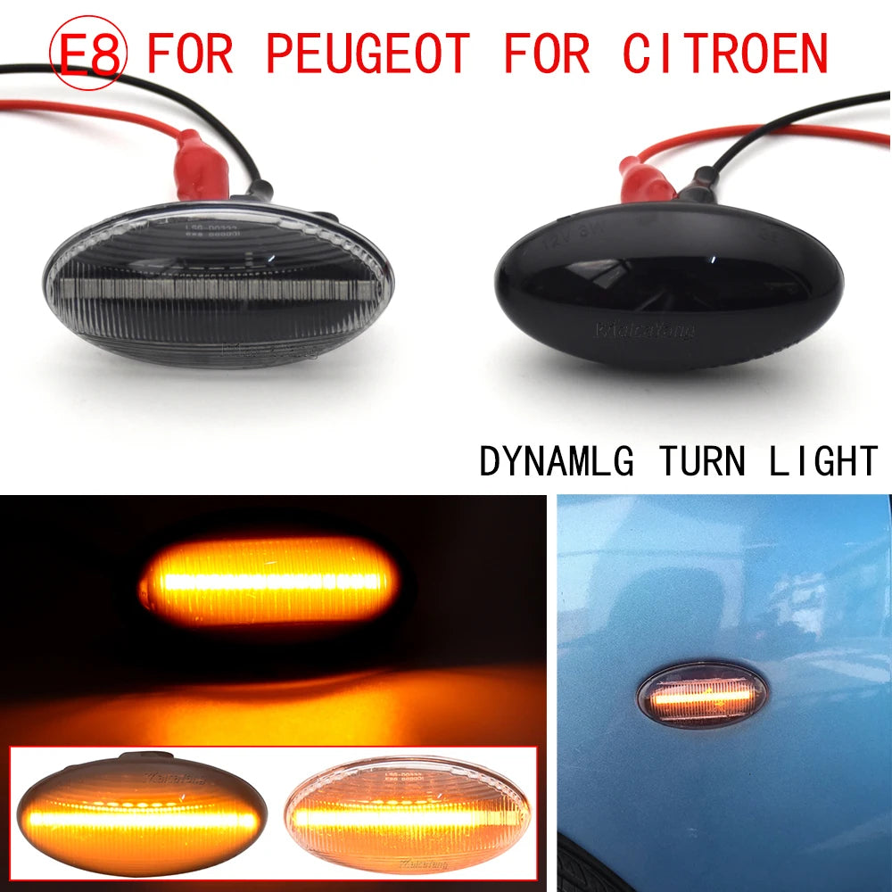 For Peugeot Citroen C1 C2 C3 Dynamic Flashing Side Marker Turn
