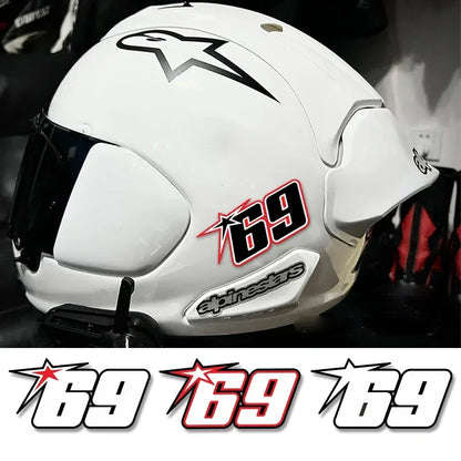 Racing Number Motorcycle Helmet Stickers Motorbike Fuel Tank Side