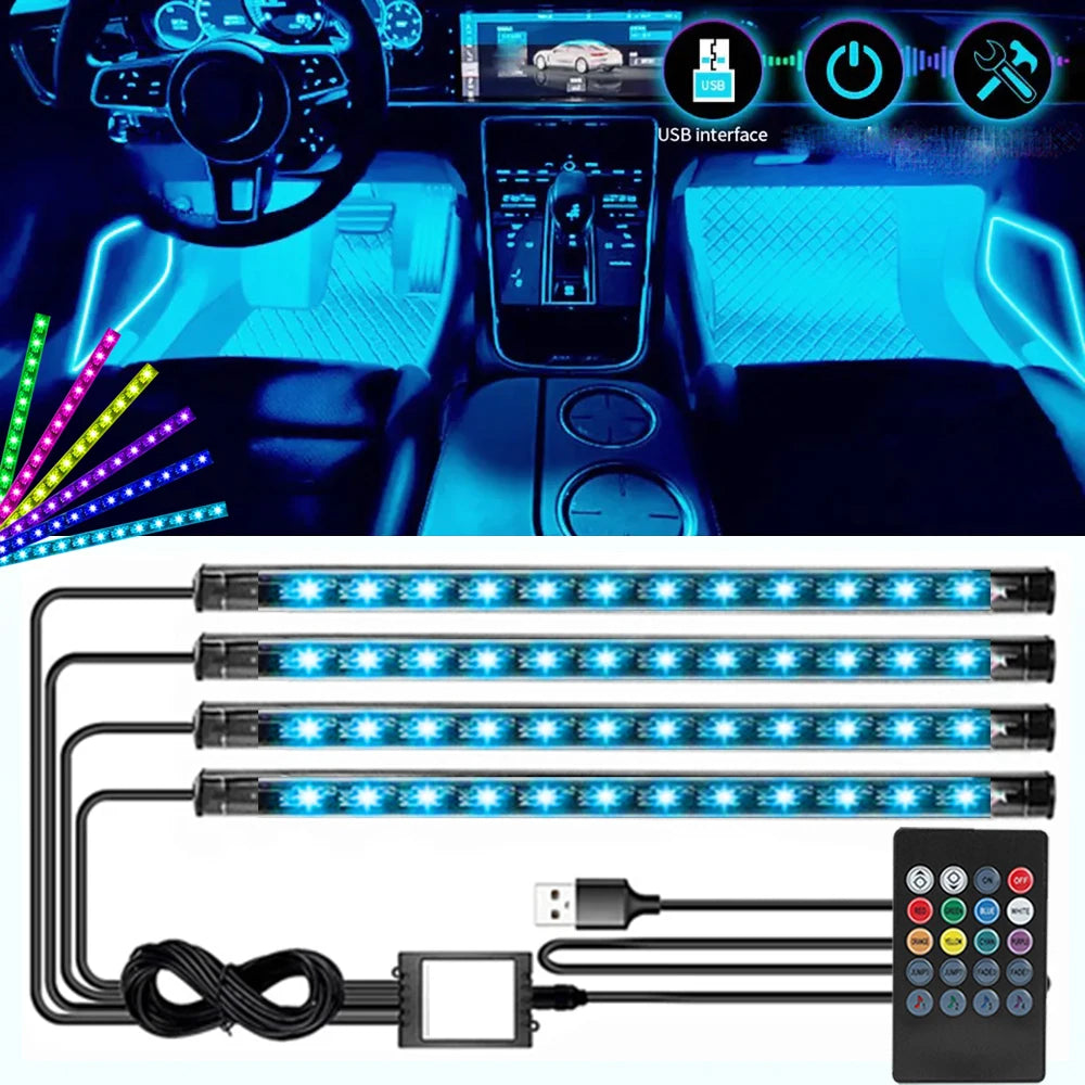 For Enhanced Ambiance，Christmas 4PCS Interior Lighting kit-rgb