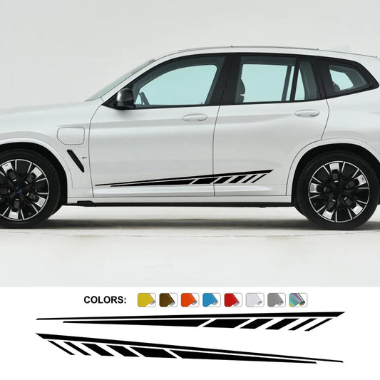 2PCS Body Side Long Striped Stickers Racing Vinyl Decals